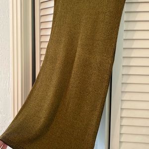 Topshop Gold Ribbed Pencil Skirt